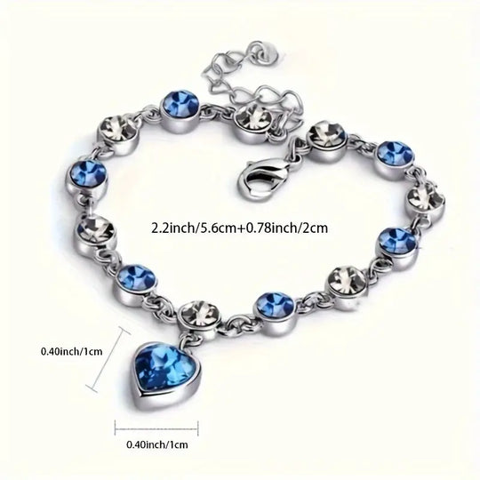 Bransoletka Ocean Heart Glow | Białe Złoto
