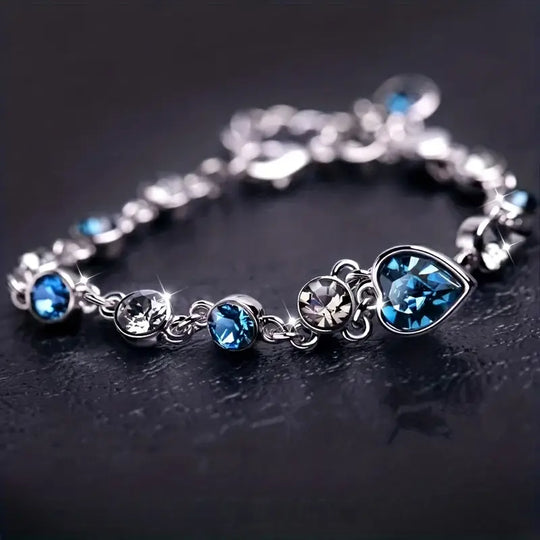 Bransoletka Ocean Heart Glow | Białe Złoto