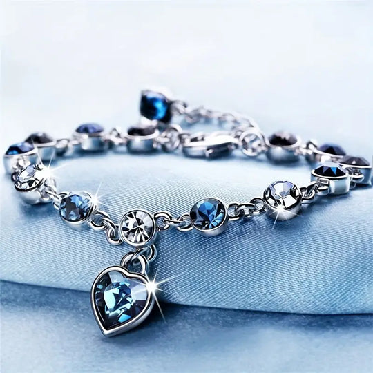 Bransoletka Ocean Heart Glow | Białe Złoto