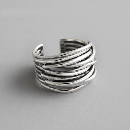 Próba 925 Sterlingsilber Verstellbarer Schichtring