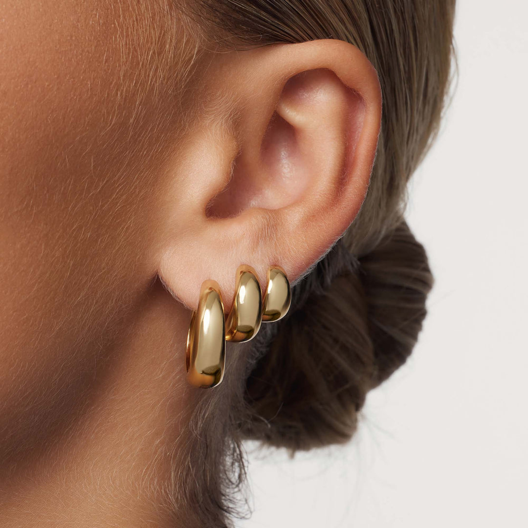 Kolczyki Rue Statement Hoops | Złote