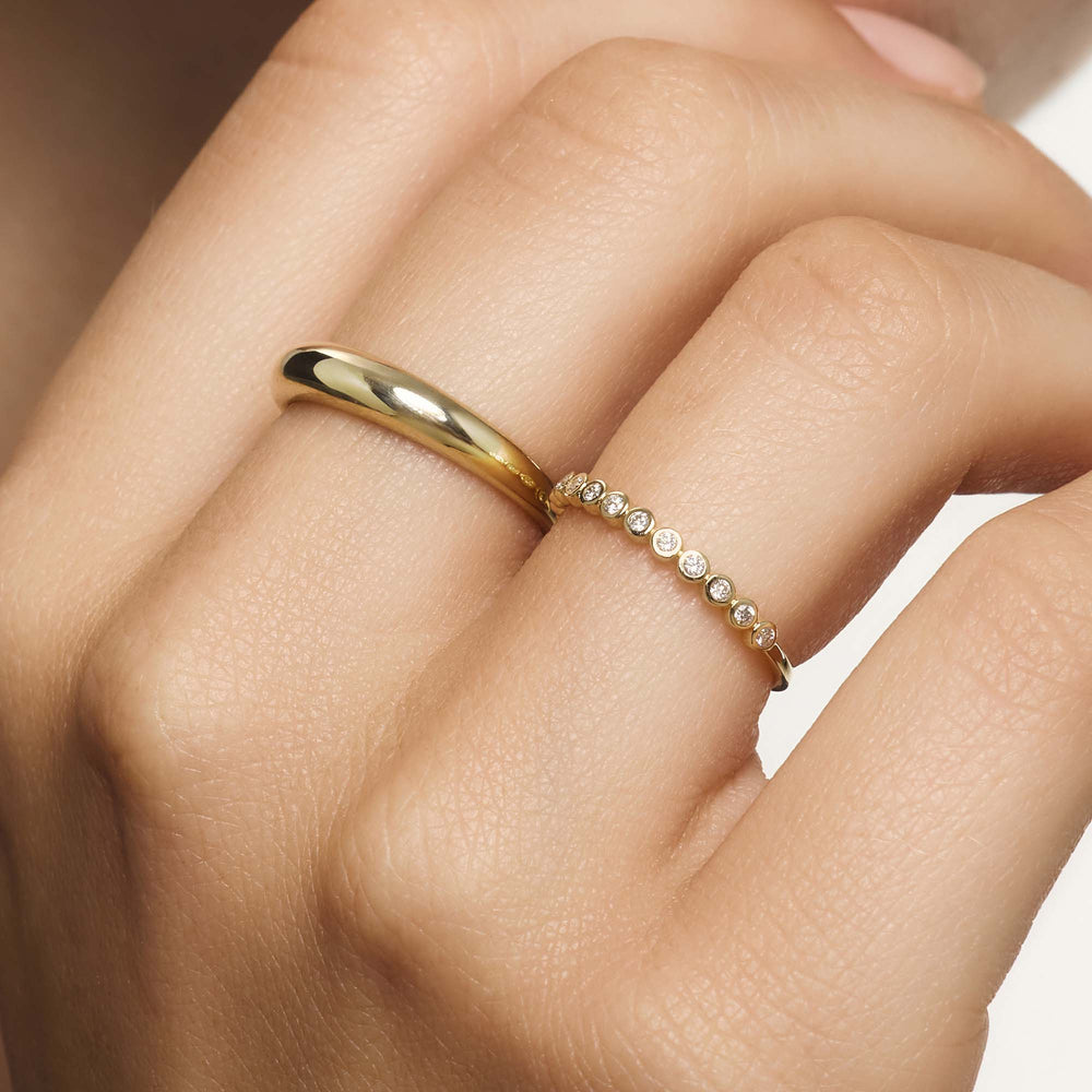Pierścień z diamentową bańką | Złoto