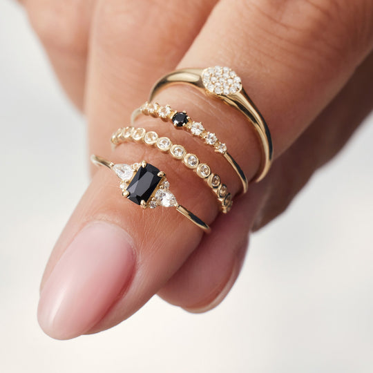 Pierścień z diamentową bańką | Złoto