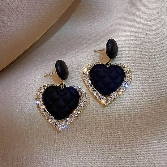 Kolczyki Dark Heart w złocie