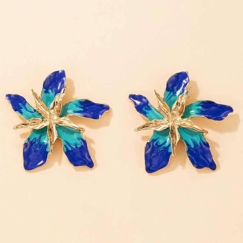 Złote kolczyki z kwiatami Lucky Flowers