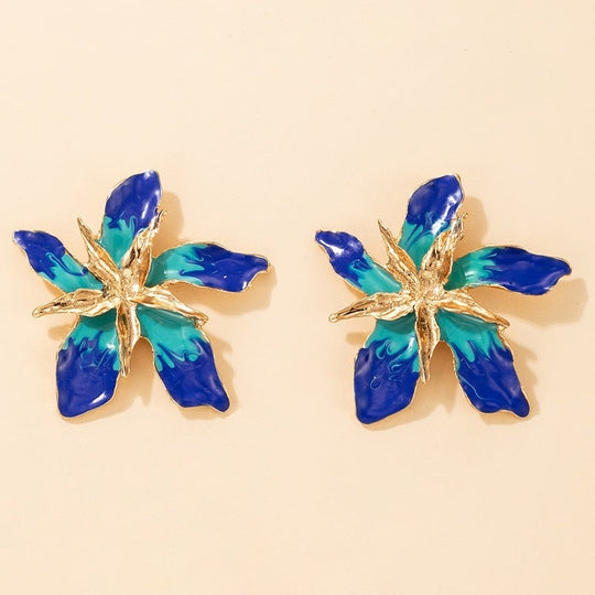 Złote kolczyki z kwiatami Lucky Flowers
