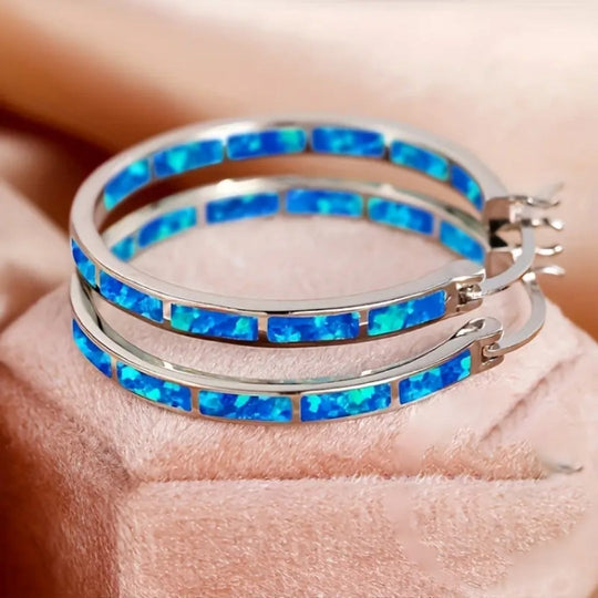 Kolczyki koła z opalu