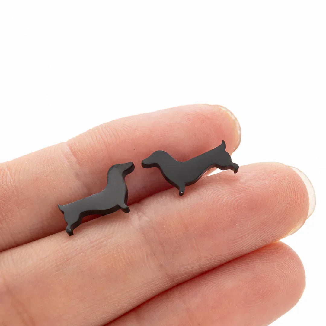 Dachshund - Kolczyki sztyfty - Uthman | Złoto i srebro