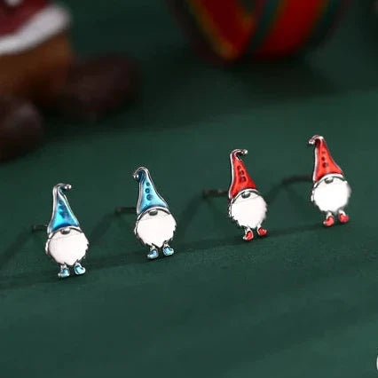 Urocze kolczyki sztyfty z gnomem ze srebra sterlingowego