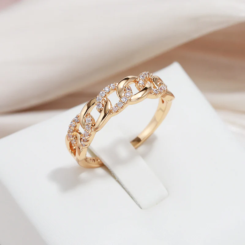 Elegancki, złocisty pierścień Glieder-Ring