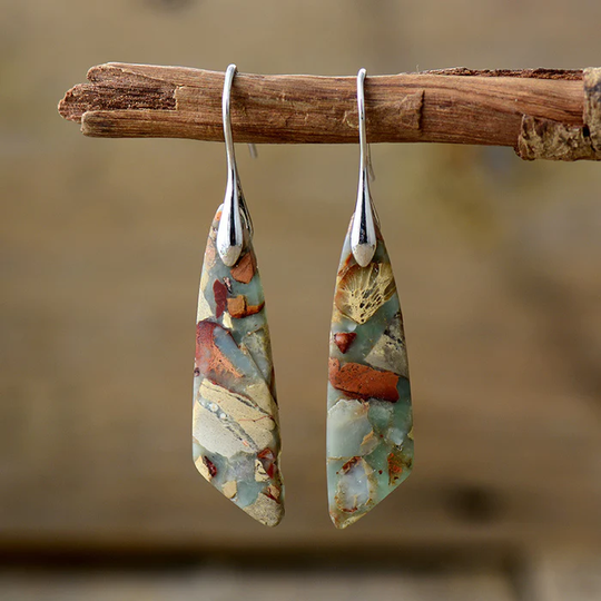 Vintage Nature Kamień Stereozłote Earring