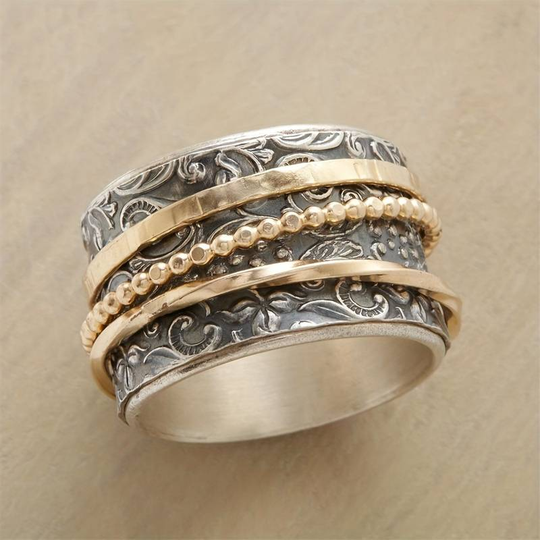 Antiker Vintage-Ring ze złota i srebra