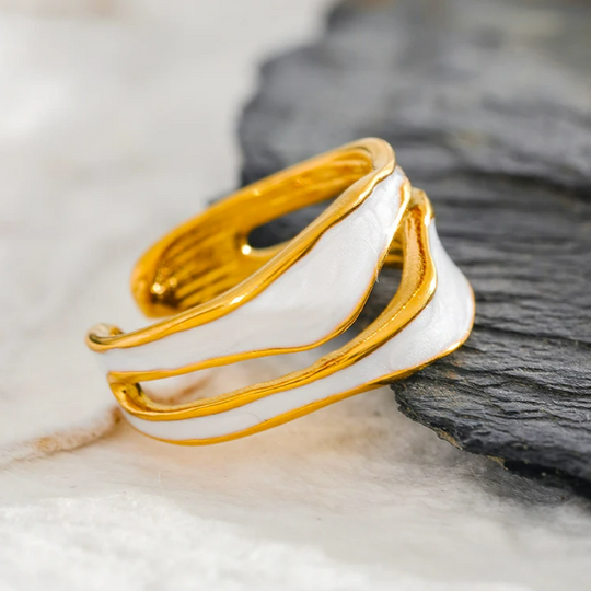 Vintage Pierścień z białego złota