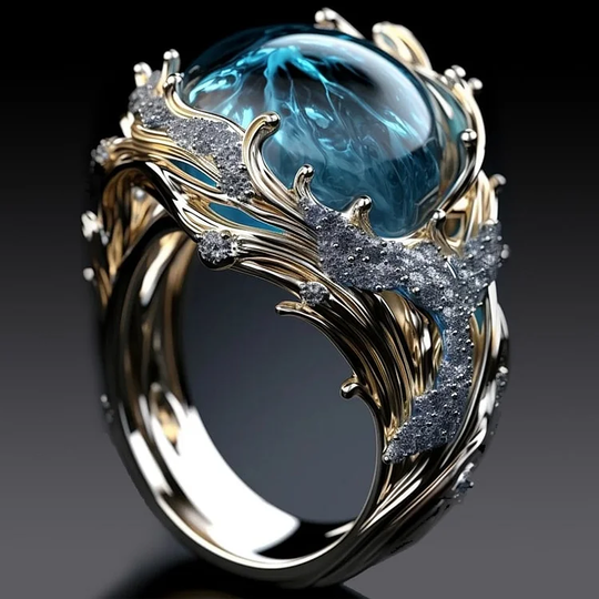 Vintageowy pierścionek Ocean Crystal