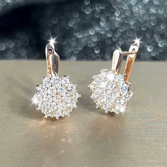 zaokrąglone błyszczące szklane kolczyki