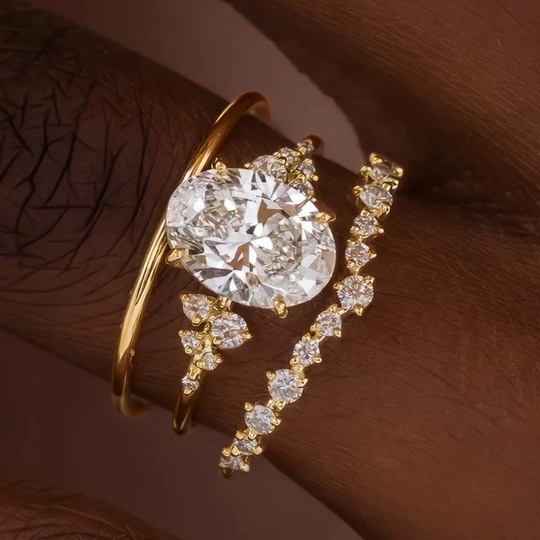 Zjawiskowy zestaw pierścionków z cyrkoniami