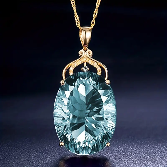 Naszyjnik z turkusowego szkła i złota