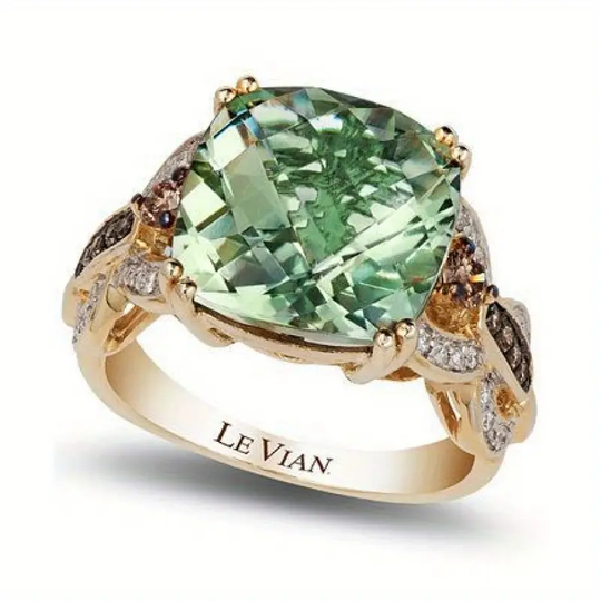 Złoty Olive Crystal Pierścionek