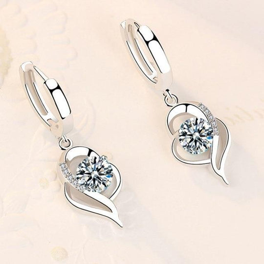 925er Sterlingsilber i mit Zirkonia versehene Blumenohringe