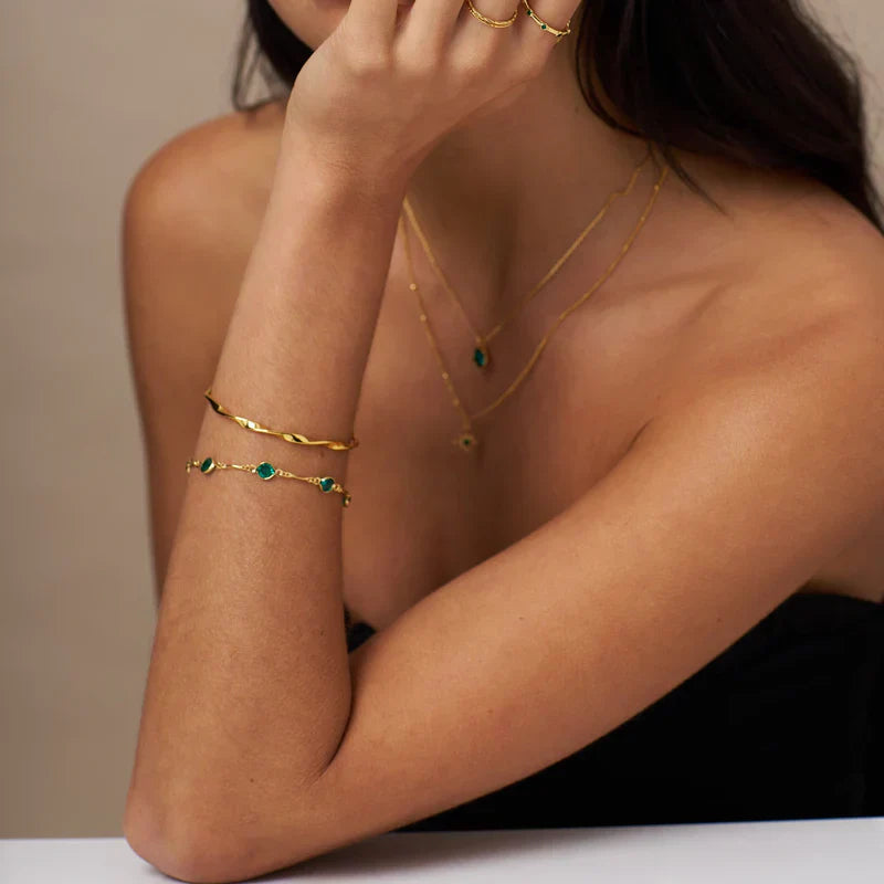 Bransoleta łańcuchowa Emerald Link | Złoto