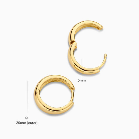 Kolczyki Rue Statement Hoops | Złote