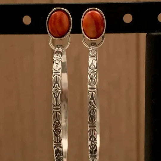 Boho Vintage Kolczyki z Onyksem