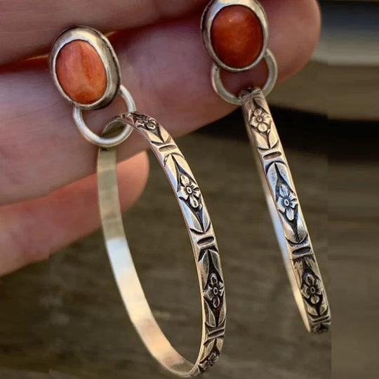 Boho Vintage Kolczyki z Onyksem