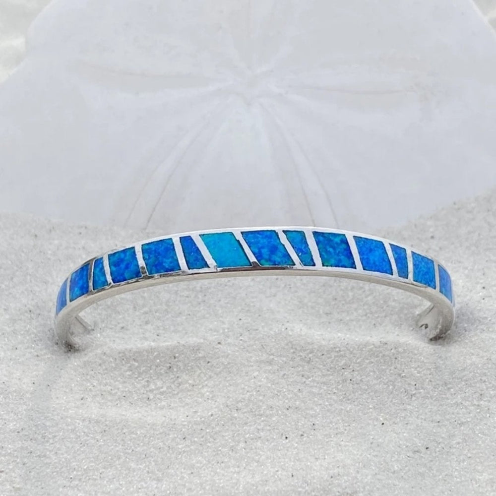 Blauer i silberner Opalarmband