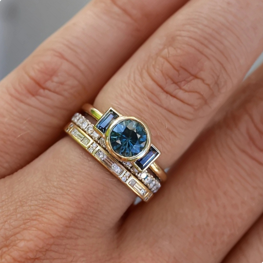 Grace - Zestaw pierścionków w stylu vintage z złotem i cyrkoniami