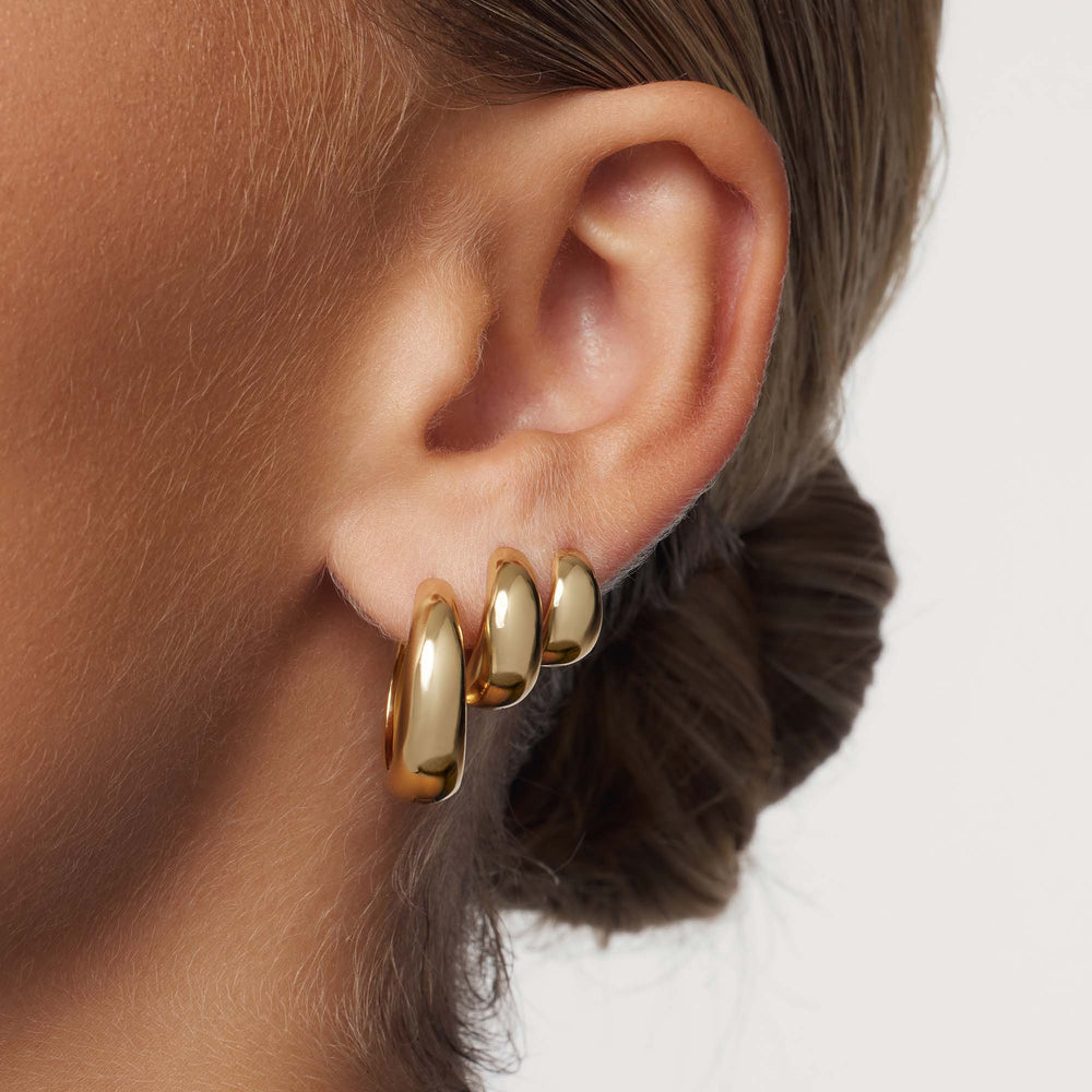 Kolczyki Rue Statement Hoops | Złote
