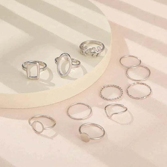 Pakiet 11 klasycznych pierścionków Silbersiebe