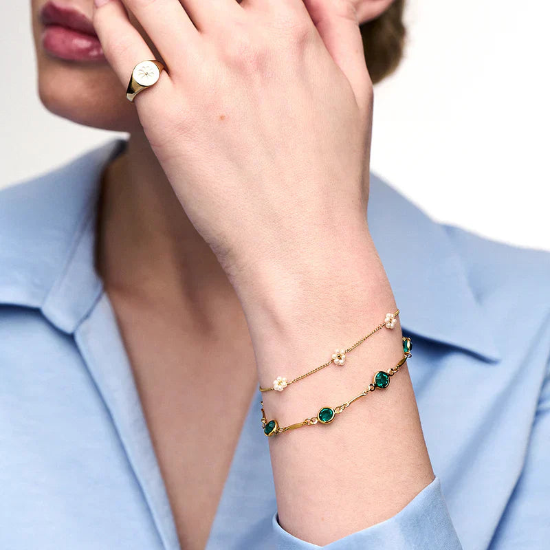 Bransoleta łańcuchowa Emerald Link | Złoto