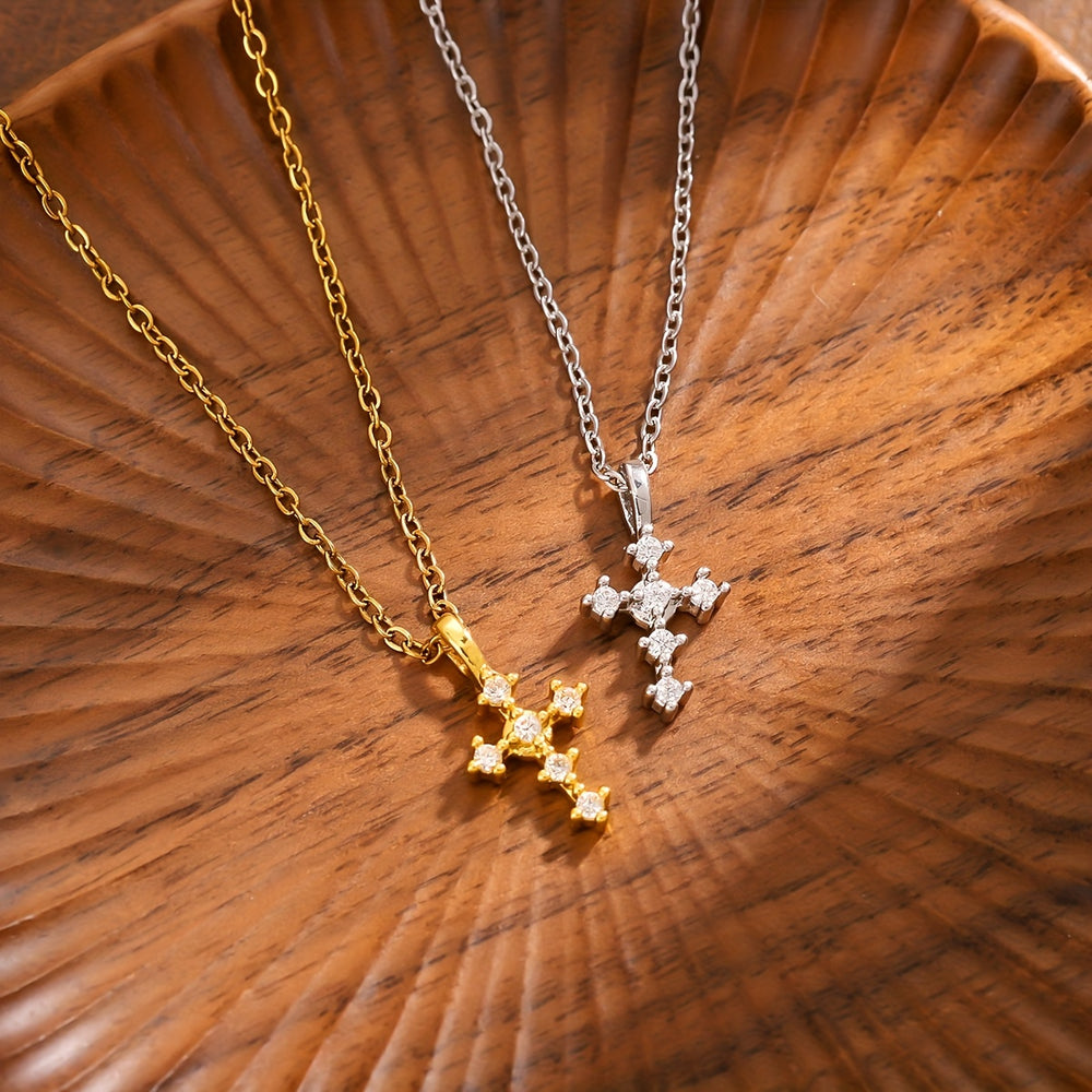 Polerowany Naszyjnik Krzyża