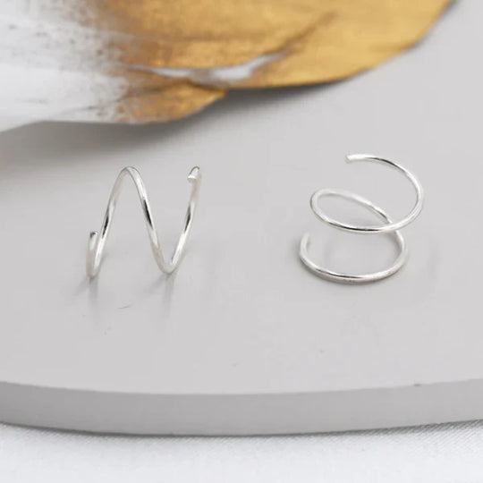 Minimalistyczne kolczyki spirale w srebrze sterling