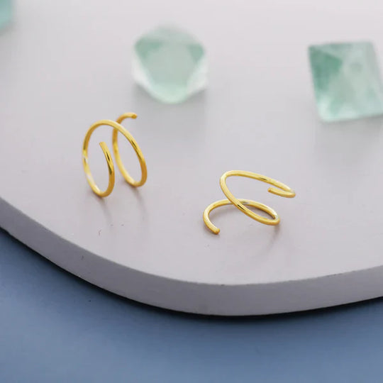 Minimalistyczne kolczyki spirale w srebrze sterling