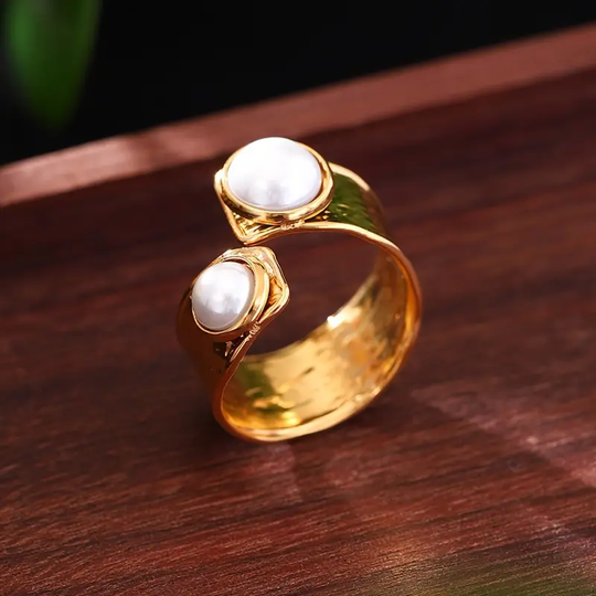 Złoty pierścień Open Pearl