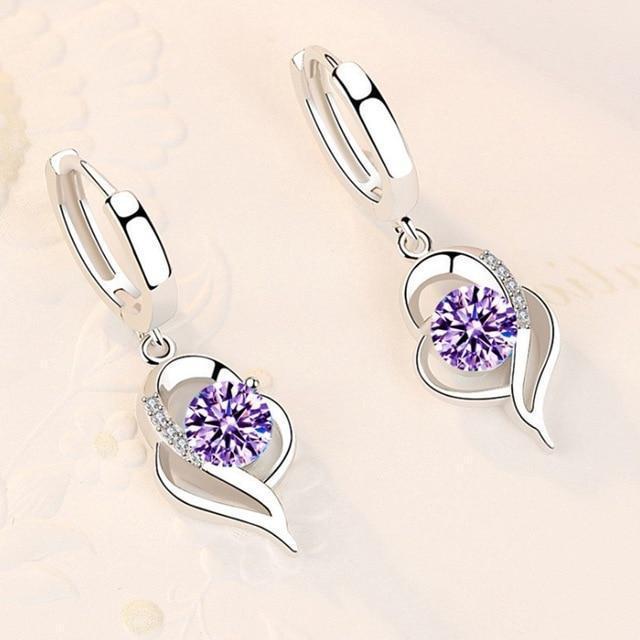 Kolczyki z masy sterling 925 i cyrkonii w kwiatowym wzorze